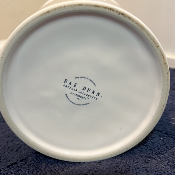 Rae Dunn Crack Me Up Utensil Holder Crock White and Yellow Ceramic - Picture 3 of 3